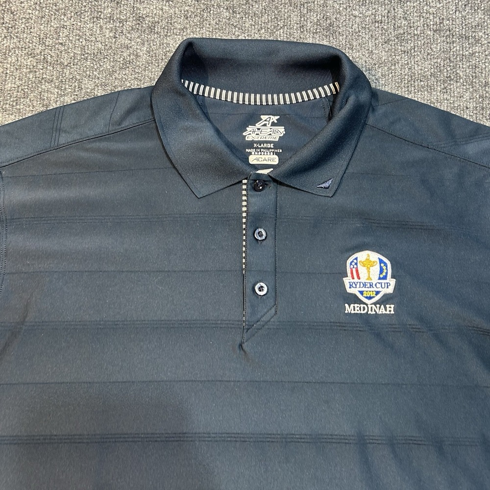 Ryder Cup Medinah 2012 Shirt Mens XL Black Performance Golf Polo Ahead Extreme